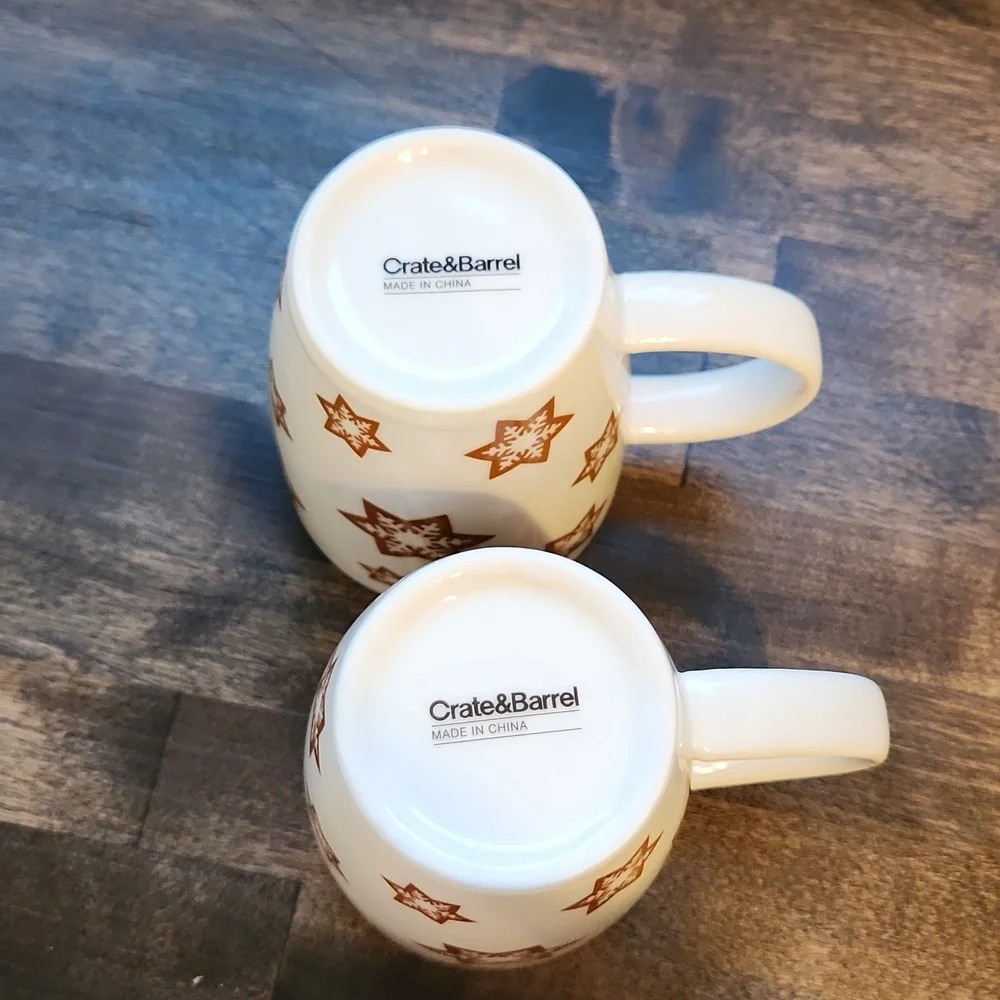 Set of ice skating gingerbread man mugs Crate & Barrel